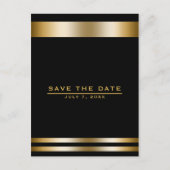 Zwart & Goud Elegant Verloving Save the Date Briefkaart (Voorkant)