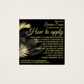 Zwart Goud Elegant Vierkante Visitekaartjes (Voorkant)