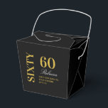 Zwart & Goud Elegant Zestig 60ste Verjaardagsfeest Bedankdoosjes<br><div class="desc">Zwart & Goud Elegant Zestig 60ste Verjaardagsfeestje Favor Boxes</div>