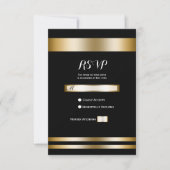 Zwart & Goud Elegante Chic Party Wedding RSVP (Voorkant)