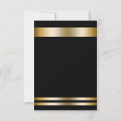 Zwart & Goud Elegante Chic Party Wedding RSVP (Achterkant)