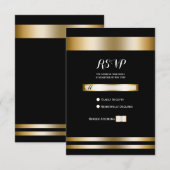 Zwart & Goud Elegante Chic Party Wedding RSVP (Voorkant / Achterkant)