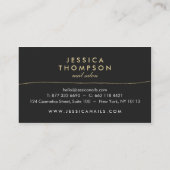 Zwart goud elegante faux glitter stijlvolle nagels visitekaartje (Achterkant)