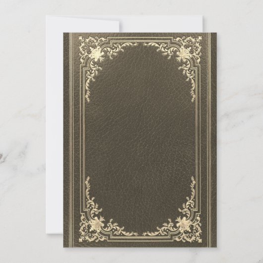  zwart goud elegante kalligrafie bruiloft kaart (Achterkant)