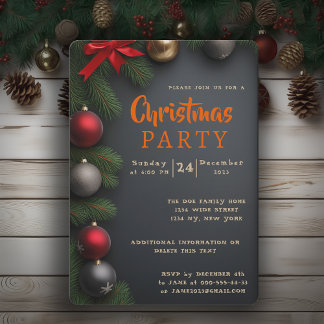 Zwart goud elegante kerstfeest kaart