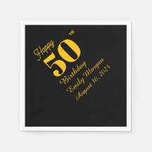 Zwart & Goud Elegante Klassieke Volwassen Verjaard