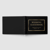 Zwart Goud Elegante Moderne Huwelijk Gastenboek (Volledig)