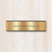 Zwart & Goud Elegante Moderne Sjabloon Glamoureus Deurbordje (Voorkant)