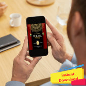 Zwart Goud Elegante Ramadan Iftar Party Uitnodigin Kaart