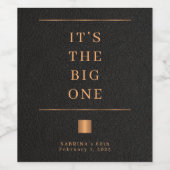 Zwart goud elegante verjaardag gepersonaliseerd wijn etiket (Enkel label)