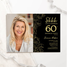 Zwart Goud Elegante Verrassingsfoto 60e Verjaardag