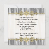 Zwart Goud Elegante Vrouwen 50ste Verjaardagsfeest Kaart (Achterkant)