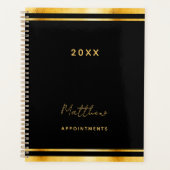 Zwart goud elegante zakelijke afspraken 2025 planner (Voorkant)