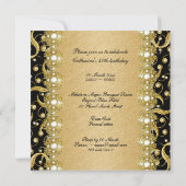 Zwart goud "elke leeftijd" elegant feest kaart (Achterkant)