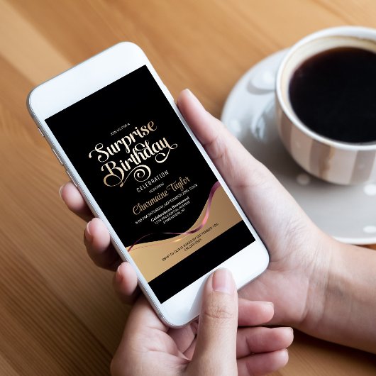 Zwart Goud Elke Leeftijd Verrassing Verjaardagsfee Kaart