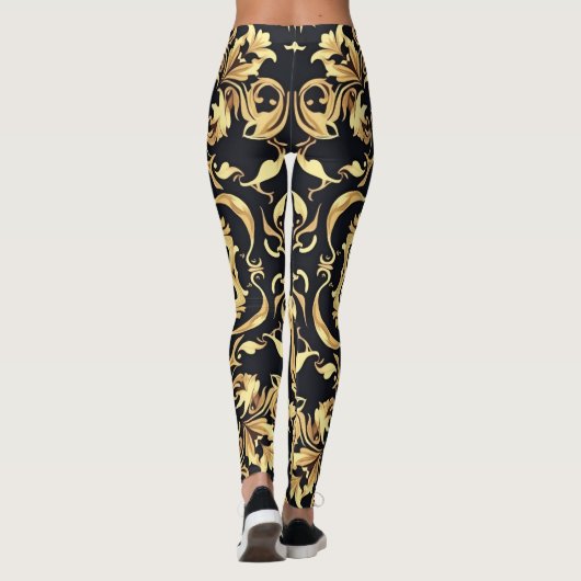 Zwart&goud embleem leggings (Achterkant)