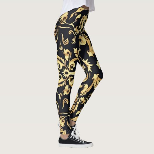 Zwart&goud embleem leggings (Rechts)