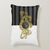 Zwart Goud Embleem Witte Tuxedo Ring Drager Kussen (Achterkant (Verticaal))