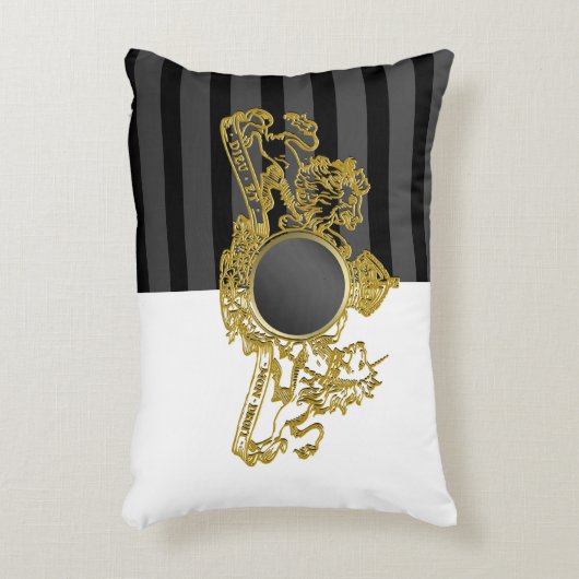 Zwart Goud Embleem Witte Tuxedo Ring Drager Kussen (Voorkant(Verticaal))