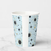 Zwart, Goud en Blauw Celestial Zon Maan Sterren Papieren Bekers (Links)