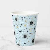 Zwart, Goud en Blauw Celestial Zon Maan Sterren Papieren Bekers (Voorkant)