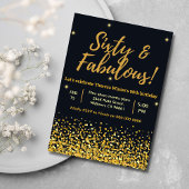 Zwart, goud en Fabulous 60ste verjaardag Kaart