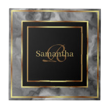 Zwart Goud en Grijs Geometrisch Marmer