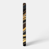 Zwart, Goud en Grijs Golfpatroon Samsung Galaxy Hoesje (Linkerkant)