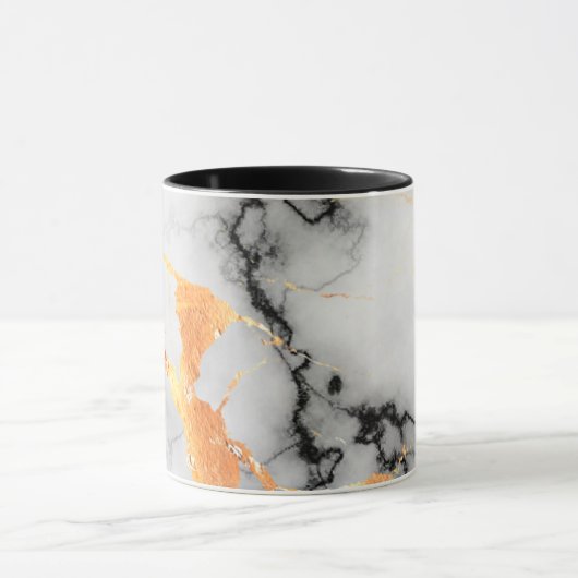 Zwart, goud en grijs marmer ontworpen pot houders mok (Midden)