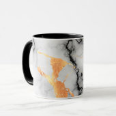 Zwart, goud en grijs marmer ontworpen pot houders mok (Voorkant links)