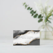 Zwart, goud en grijs mastaarten visitekaartje (Staand voorkant)