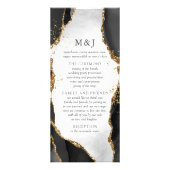 Zwart, goud en grijs Mist Agate-programma Reclamekaart (Voorkant)