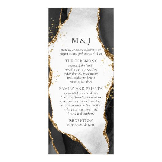 Zwart, goud en grijs Mist Agate-programma Reclamekaart (Voorkant)