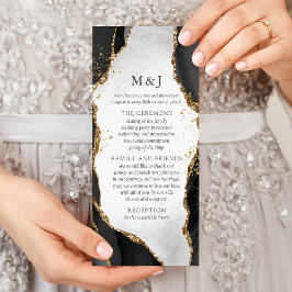 Zwart, goud en grijs Mist Agate-programma Reclamekaart