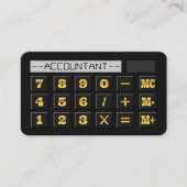 Zwart Goud en Grijs Rekenmachine CPA Belastingboek Visitekaartje (Voorkant)