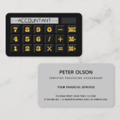 Zwart Goud en Grijs Rekenmachine CPA Belastingboek Visitekaartje (Voorkant / Achterkant)