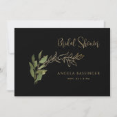 Zwart goud- en groen folieVrijgezellenfeest Kaart (Voorkant)