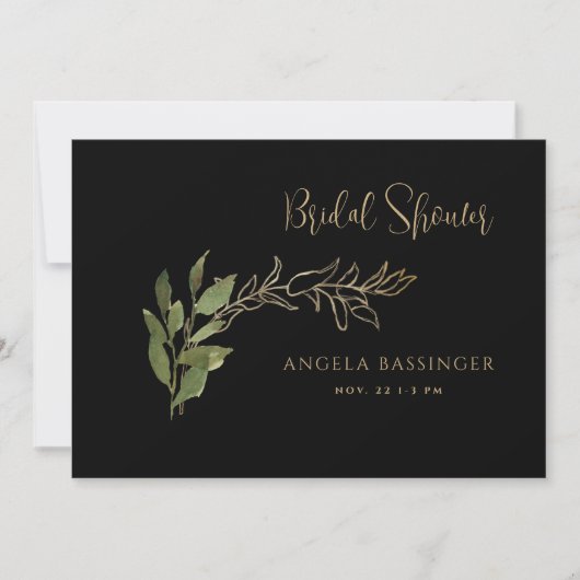 Zwart goud- en groen folieVrijgezellenfeest Kaart (Voorkant)