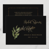 Zwart goud- en groen folieVrijgezellenfeest Kaart (Voorkant / Achterkant)