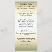 Zwart Goud en Groen Wedding Program Rack Kaart (Achterkant)