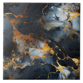 Zwart, Goud, en Icy Wit Marmer Tegeltje