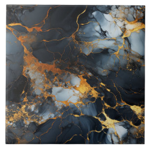 Zwart, Goud, en Icy Wit Marmer Tegeltje