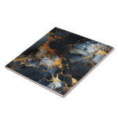 Zwart, Goud, en Icy Wit Marmer Tegeltje (Zijkant)