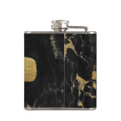 Zwart, goud en marmer met goudfolie en glitter heupfles (Achterkant)