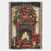 Zwart Goud en Rood  Open haard Garland Deken (Voorkant Verticaal)