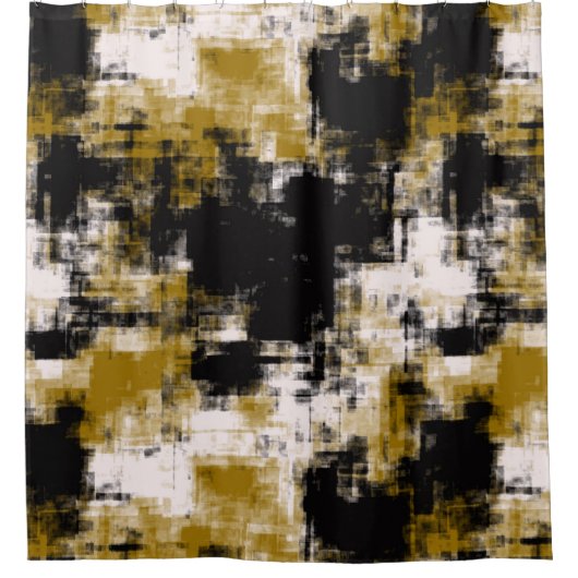 Zwart goud en wit douchegordijn (Voorkant)