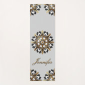 Zwart Goud en Wit Geometrisch Ontwerp Yogamat (Voorkant)