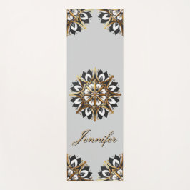 Zwart Goud en Wit Geometrisch Ontwerp Yogamat