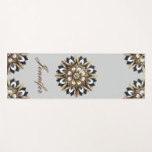 Zwart Goud en Wit Geometrisch Ontwerp Yogamat (Voorkant (horizontaal))