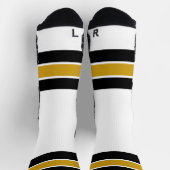 Zwart Goud en Wit Gestreept Ontwerp Sokken (Top)